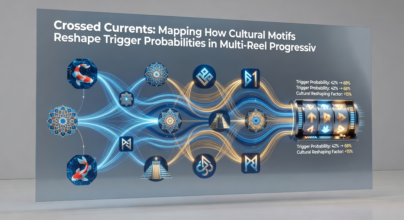 Detailed view of multi-reel progressive slot layout highlighting motif placements and probability mapping overlays