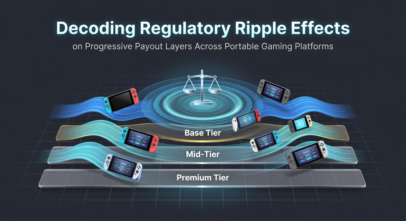 Mobile gaming interface displaying progressive jackpot layers with regulatory compliance indicators overlaid on the screen