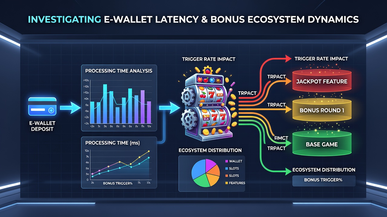 Digital illustration showing e-wallet transaction flows connecting to layered bonus wheels on slot machine interfaces