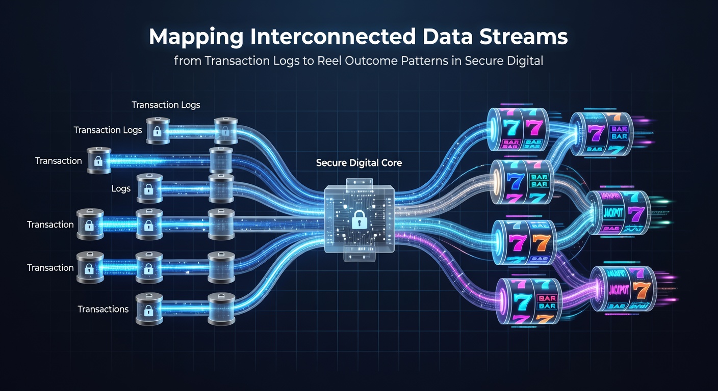 Secure server racks processing mapped data streams from transaction logs to reel outcome patterns in a controlled gaming data center