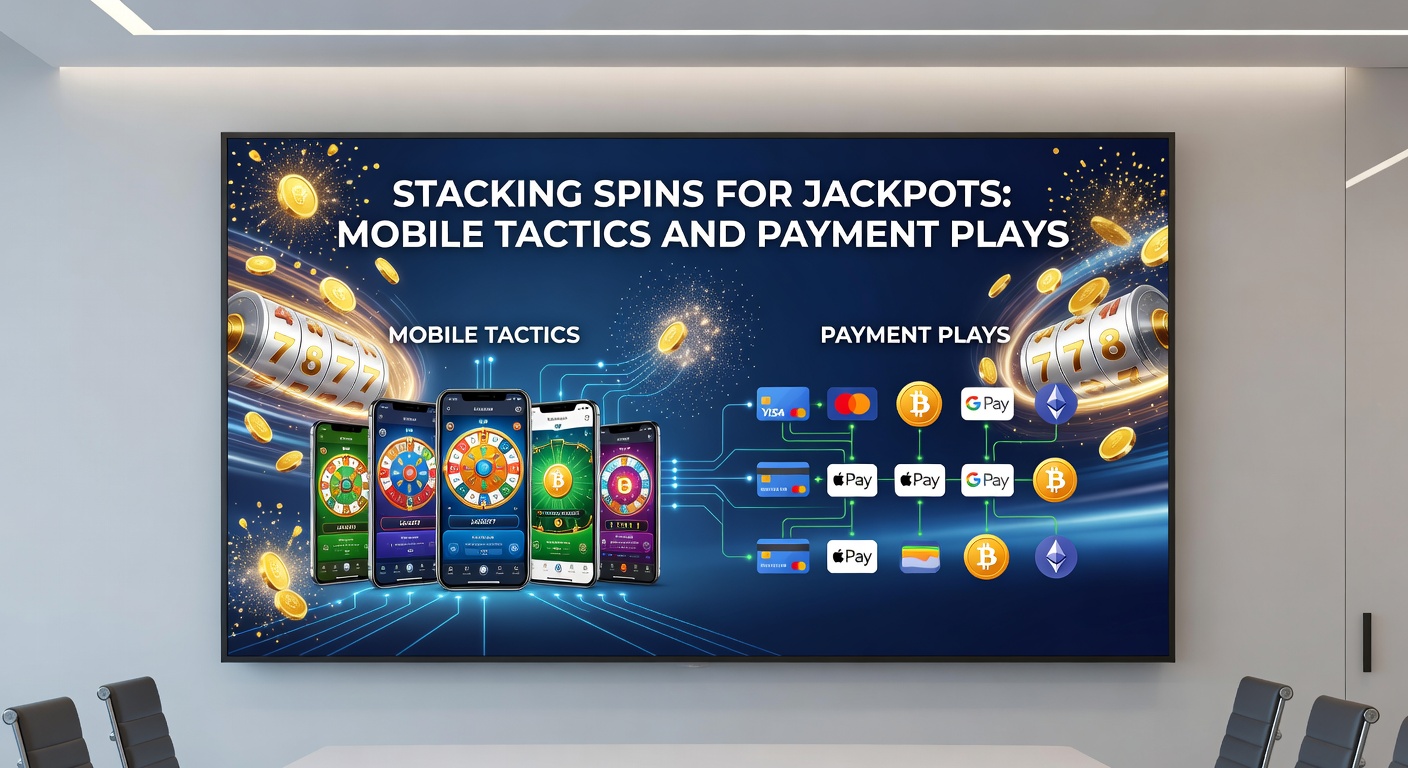 Illustration of payment options on a mobile casino app, highlighting quick deposits fueling stacked spin sessions for jackpots